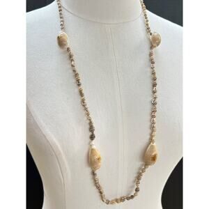 Shell Necklace Beach Overhead Seashells Strand String 34 Inch